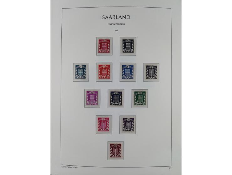 1947/59, in den Hauptnummern komplette Sammlung inkl. Dienstmarken, dabei viele Zwischenstegpaare, Hochwasserblockpaar sign. 