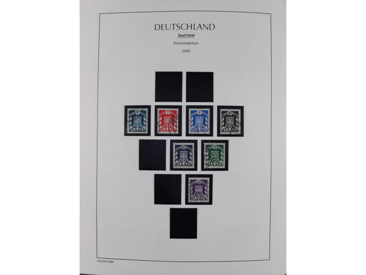 1947/59, in den Hauptnummern komplette Sammlung inkl. Dienstmarken, dabei viele Zwischenstegpaare, Hochwasserblockpaar sign. 