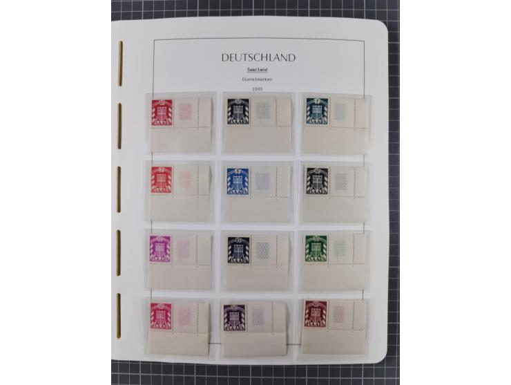 1947/59, in den Hauptnummern komplette Sammlung inkl. Dienstmarken, dabei viele Zwischenstegpaare, Hochwasserblockpaar sign. 