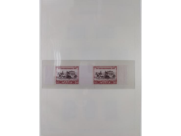1947/59, in den Hauptnummern komplette Sammlung inkl. Dienstmarken, dabei viele Zwischenstegpaare, Hochwasserblockpaar sign. 