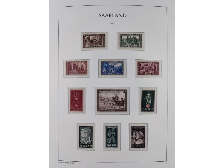 1947/59, in den Hauptnummern komplette Sammlung inkl. Dienstmarken, dabei viele Zwischenstegpaare, Hochwasserblockpaar sign. 