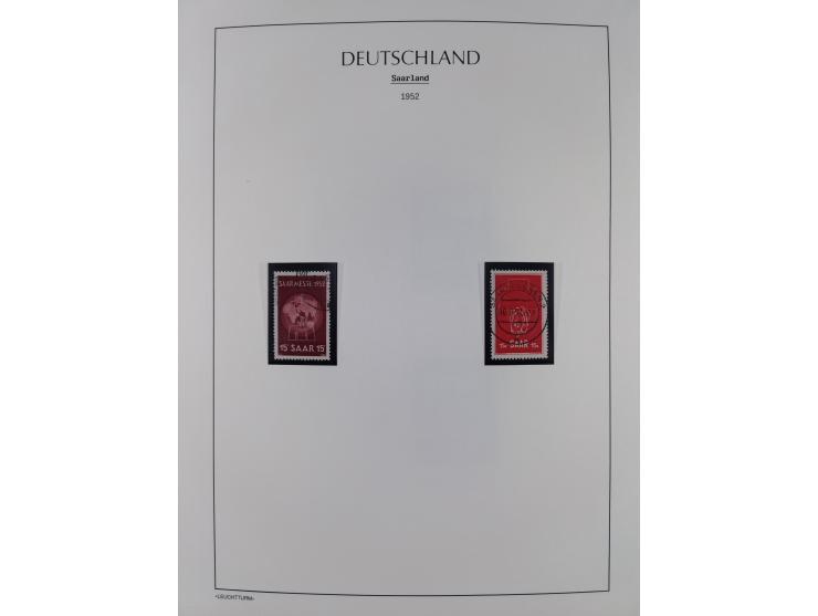 1947/59, in den Hauptnummern komplette Sammlung inkl. Dienstmarken, dabei viele Zwischenstegpaare, Hochwasserblockpaar sign. 