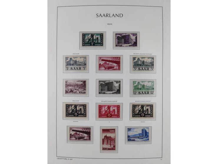 1947/59, in den Hauptnummern komplette Sammlung inkl. Dienstmarken, dabei viele Zwischenstegpaare, Hochwasserblockpaar sign. 