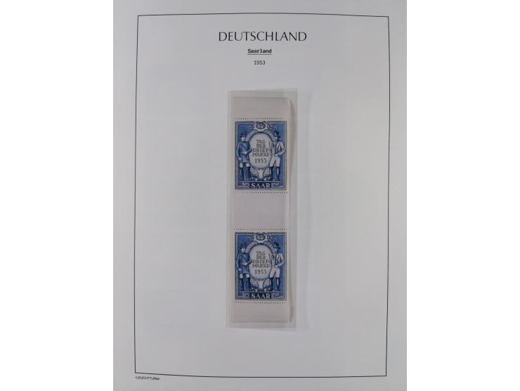 1947/59, in den Hauptnummern komplette Sammlung inkl. Dienstmarken, dabei viele Zwischenstegpaare, Hochwasserblockpaar sign. 