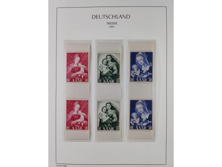 1947/59, in den Hauptnummern komplette Sammlung inkl. Dienstmarken, dabei viele Zwischenstegpaare, Hochwasserblockpaar sign. 