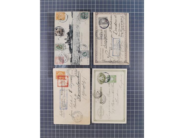 1900/11, postal history group of circa 65 covers and cards, mostly foreign destinations, many attractive and interesting usag