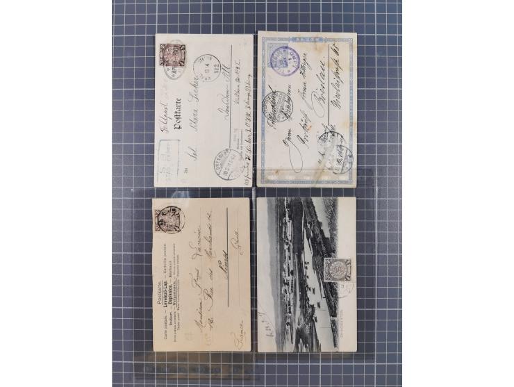 1900/11, postal history group of circa 65 covers and cards, mostly foreign destinations, many attractive and interesting usag