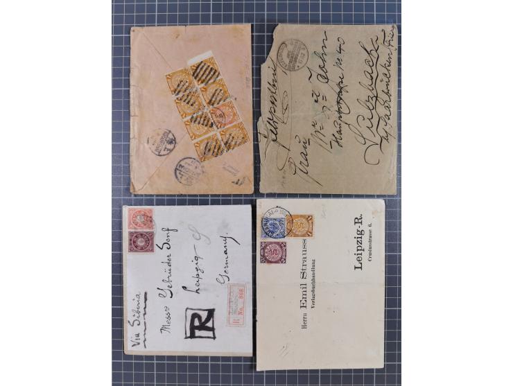 1900/11, postal history group of circa 65 covers and cards, mostly foreign destinations, many attractive and interesting usag