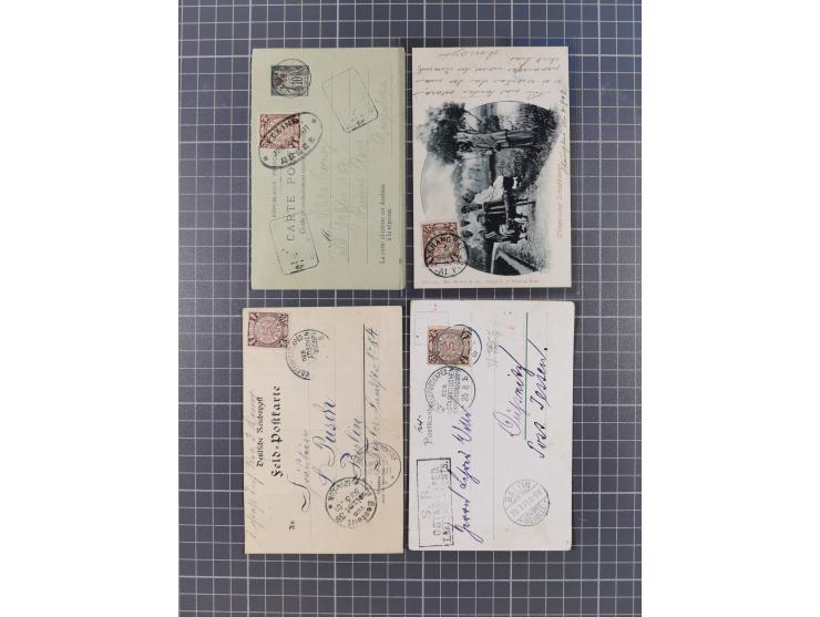 1900/11, postal history group of circa 65 covers and cards, mostly foreign destinations, many attractive and interesting usag