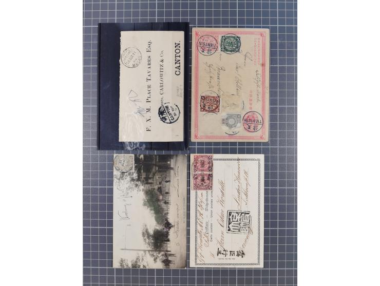 1900/11, postal history group of circa 65 covers and cards, mostly foreign destinations, many attractive and interesting usag