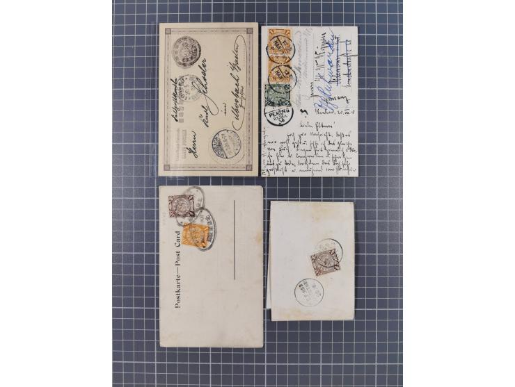 1900/11, postal history group of circa 65 covers and cards, mostly foreign destinations, many attractive and interesting usag