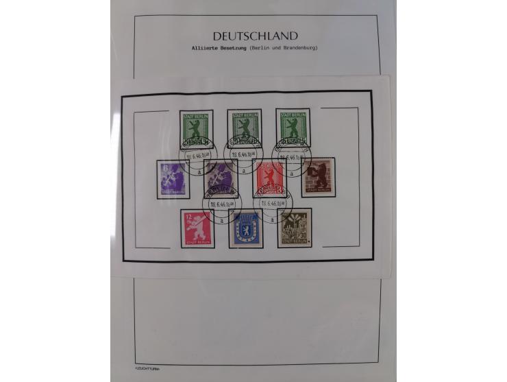 1945/49, meist postfrische Sammlung, dabei viele komplette Ausgaben, u.a. Mi.-Nr. 95AXatUs (2), Bl. 1x Bogenecke, Bl. 3-5, Bl