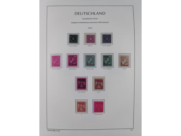 1945/49, meist postfrische Sammlung, dabei viele komplette Ausgaben, u.a. Mi.-Nr. 95AXatUs (2), Bl. 1x Bogenecke, Bl. 3-5, Bl