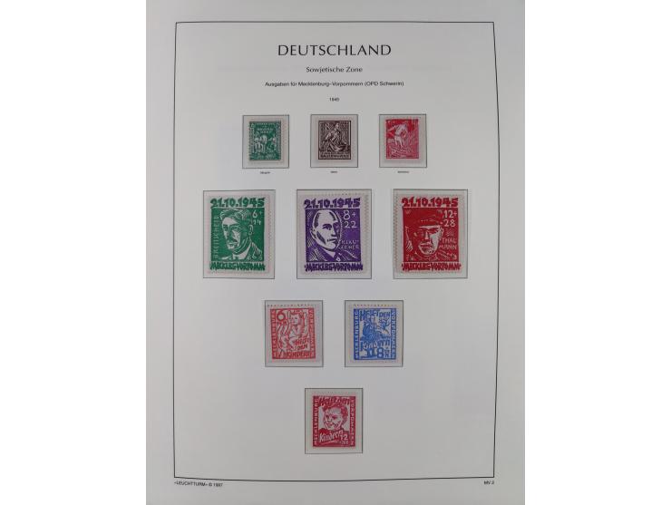 1945/49, meist postfrische Sammlung, dabei viele komplette Ausgaben, u.a. Mi.-Nr. 95AXatUs (2), Bl. 1x Bogenecke, Bl. 3-5, Bl