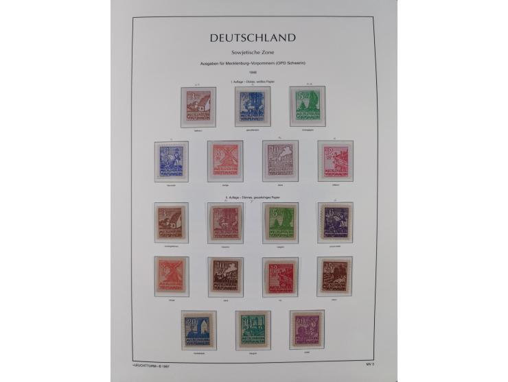 1945/49, meist postfrische Sammlung, dabei viele komplette Ausgaben, u.a. Mi.-Nr. 95AXatUs (2), Bl. 1x Bogenecke, Bl. 3-5, Bl