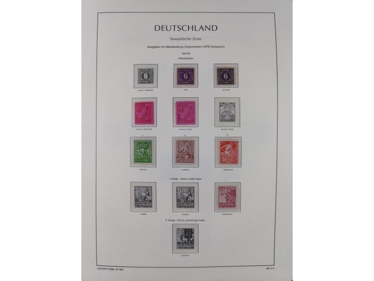 1945/49, meist postfrische Sammlung, dabei viele komplette Ausgaben, u.a. Mi.-Nr. 95AXatUs (2), Bl. 1x Bogenecke, Bl. 3-5, Bl
