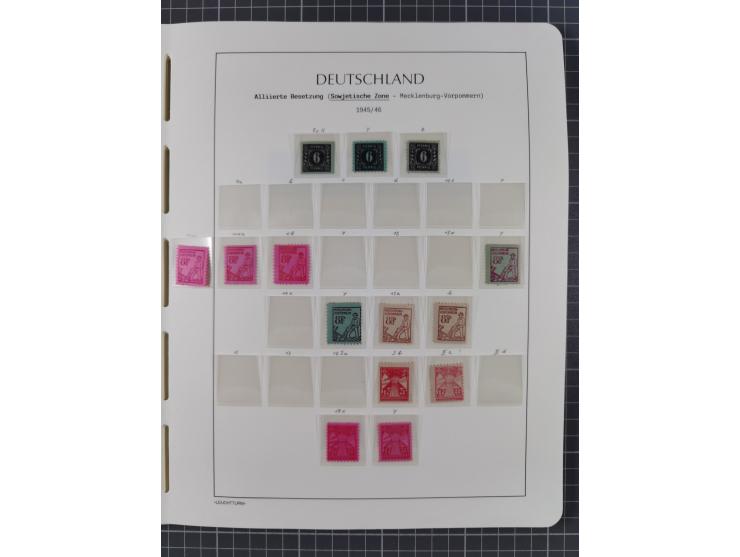 1945/49, meist postfrische Sammlung, dabei viele komplette Ausgaben, u.a. Mi.-Nr. 95AXatUs (2), Bl. 1x Bogenecke, Bl. 3-5, Bl