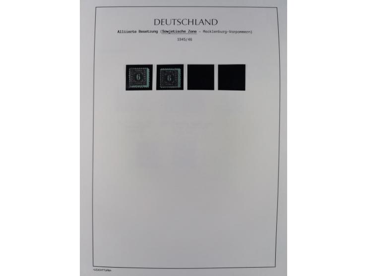1945/49, meist postfrische Sammlung, dabei viele komplette Ausgaben, u.a. Mi.-Nr. 95AXatUs (2), Bl. 1x Bogenecke, Bl. 3-5, Bl