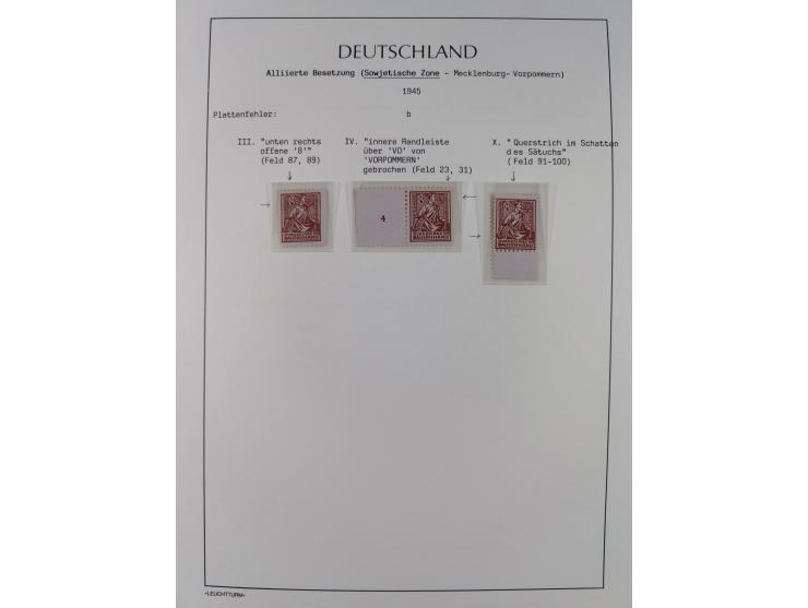 1945/49, meist postfrische Sammlung, dabei viele komplette Ausgaben, u.a. Mi.-Nr. 95AXatUs (2), Bl. 1x Bogenecke, Bl. 3-5, Bl