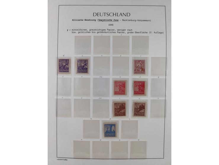 1945/49, meist postfrische Sammlung, dabei viele komplette Ausgaben, u.a. Mi.-Nr. 95AXatUs (2), Bl. 1x Bogenecke, Bl. 3-5, Bl