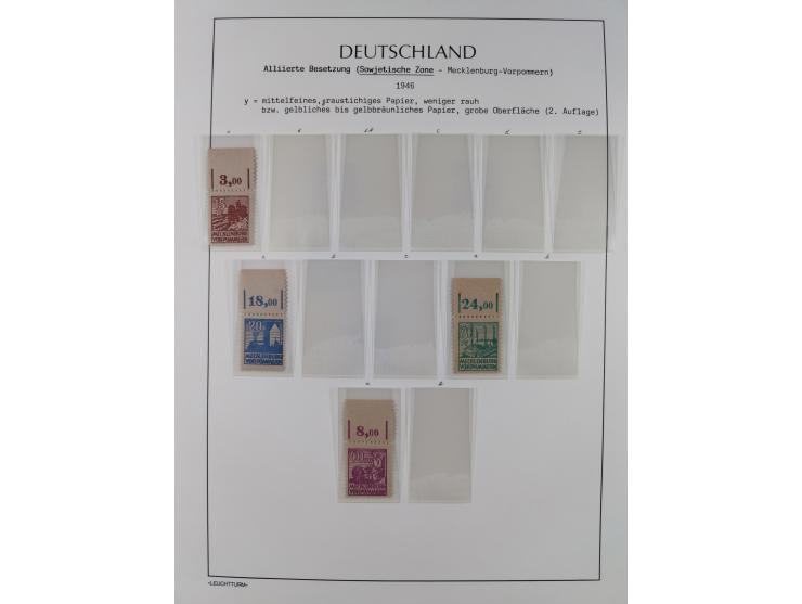1945/49, meist postfrische Sammlung, dabei viele komplette Ausgaben, u.a. Mi.-Nr. 95AXatUs (2), Bl. 1x Bogenecke, Bl. 3-5, Bl