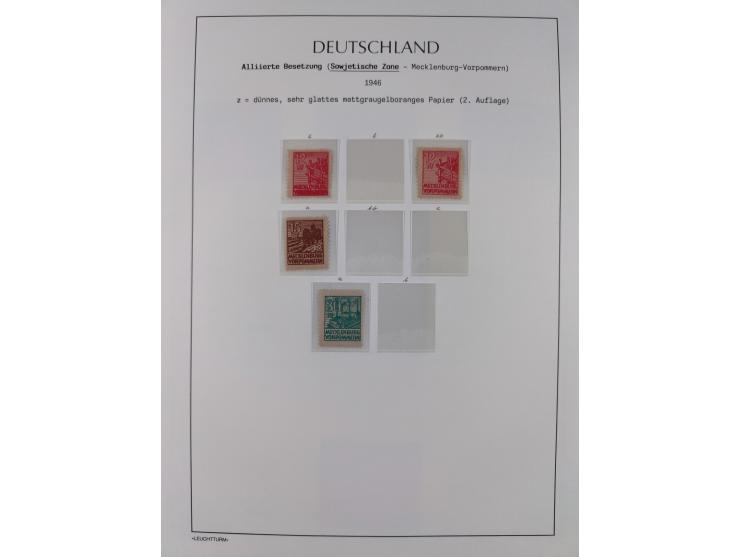 1945/49, meist postfrische Sammlung, dabei viele komplette Ausgaben, u.a. Mi.-Nr. 95AXatUs (2), Bl. 1x Bogenecke, Bl. 3-5, Bl
