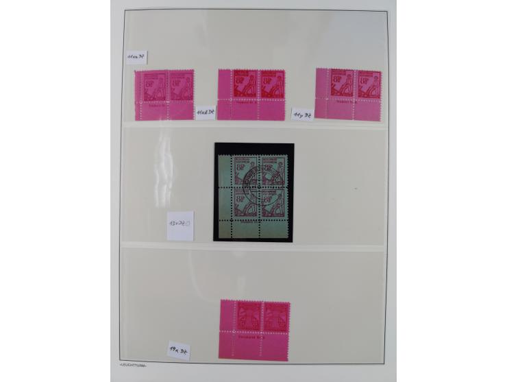 1945/49, meist postfrische Sammlung, dabei viele komplette Ausgaben, u.a. Mi.-Nr. 95AXatUs (2), Bl. 1x Bogenecke, Bl. 3-5, Bl