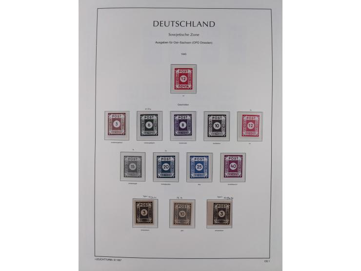 1945/49, meist postfrische Sammlung, dabei viele komplette Ausgaben, u.a. Mi.-Nr. 95AXatUs (2), Bl. 1x Bogenecke, Bl. 3-5, Bl