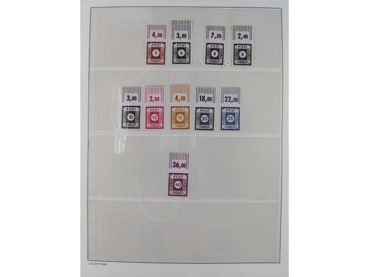 1945/49, meist postfrische Sammlung, dabei viele komplette Ausgaben, u.a. Mi.-Nr. 95AXatUs (2), Bl. 1x Bogenecke, Bl. 3-5, Bl