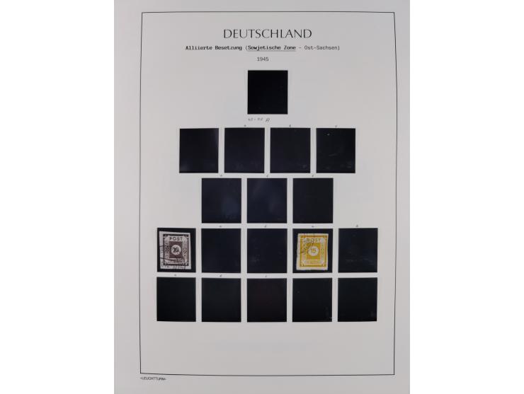 1945/49, meist postfrische Sammlung, dabei viele komplette Ausgaben, u.a. Mi.-Nr. 95AXatUs (2), Bl. 1x Bogenecke, Bl. 3-5, Bl