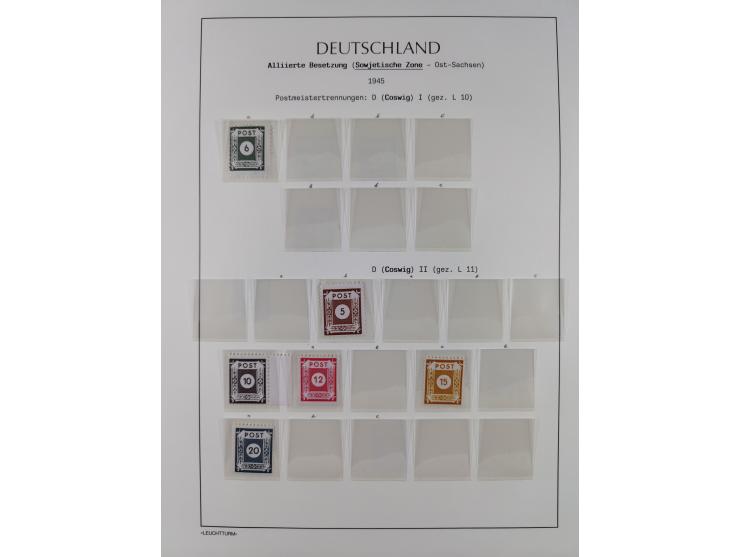 1945/49, meist postfrische Sammlung, dabei viele komplette Ausgaben, u.a. Mi.-Nr. 95AXatUs (2), Bl. 1x Bogenecke, Bl. 3-5, Bl