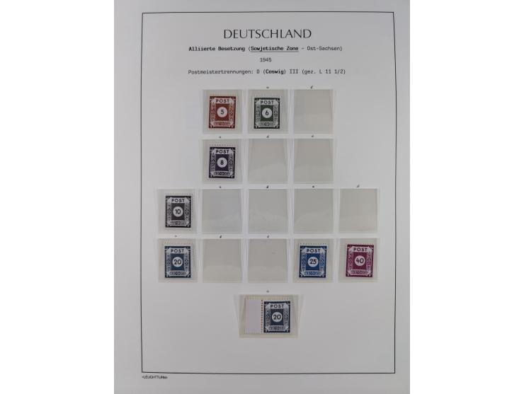 1945/49, meist postfrische Sammlung, dabei viele komplette Ausgaben, u.a. Mi.-Nr. 95AXatUs (2), Bl. 1x Bogenecke, Bl. 3-5, Bl