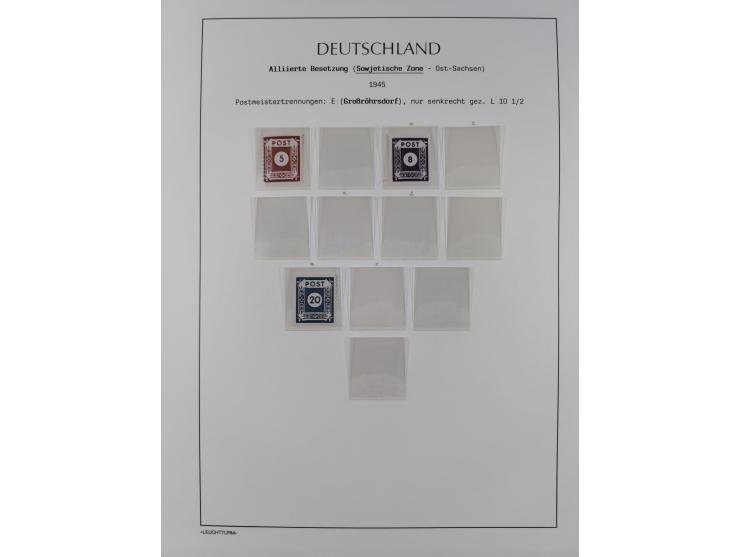 1945/49, meist postfrische Sammlung, dabei viele komplette Ausgaben, u.a. Mi.-Nr. 95AXatUs (2), Bl. 1x Bogenecke, Bl. 3-5, Bl