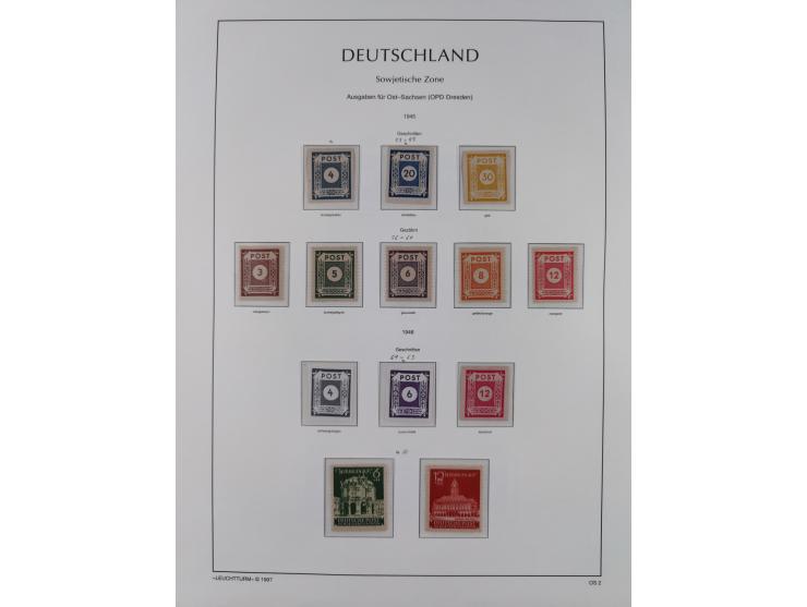 1945/49, meist postfrische Sammlung, dabei viele komplette Ausgaben, u.a. Mi.-Nr. 95AXatUs (2), Bl. 1x Bogenecke, Bl. 3-5, Bl