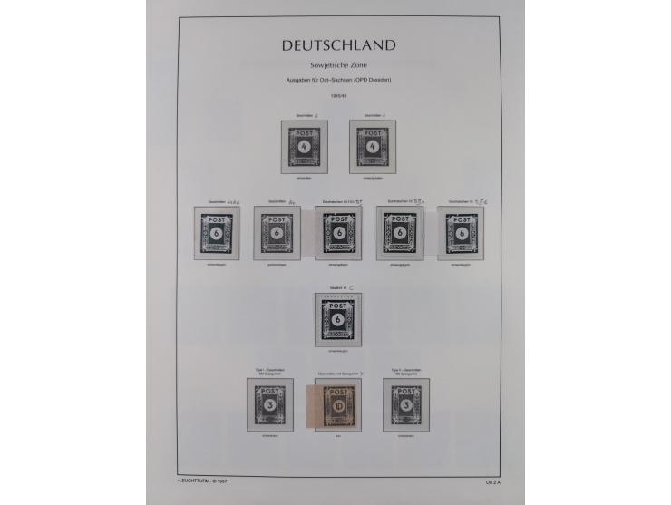 1945/49, meist postfrische Sammlung, dabei viele komplette Ausgaben, u.a. Mi.-Nr. 95AXatUs (2), Bl. 1x Bogenecke, Bl. 3-5, Bl