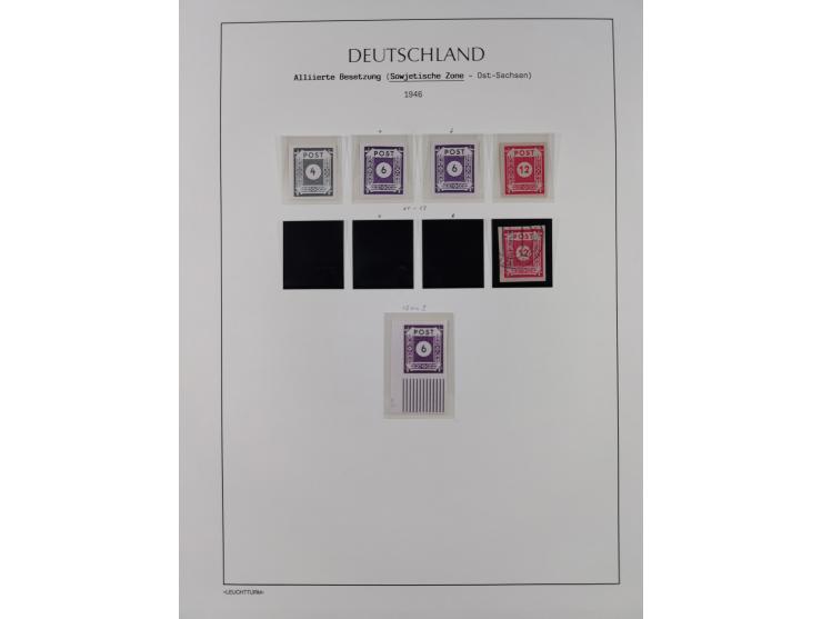 1945/49, meist postfrische Sammlung, dabei viele komplette Ausgaben, u.a. Mi.-Nr. 95AXatUs (2), Bl. 1x Bogenecke, Bl. 3-5, Bl