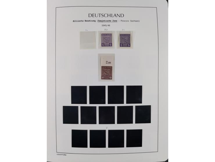 1945/49, meist postfrische Sammlung, dabei viele komplette Ausgaben, u.a. Mi.-Nr. 95AXatUs (2), Bl. 1x Bogenecke, Bl. 3-5, Bl