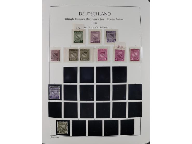 1945/49, meist postfrische Sammlung, dabei viele komplette Ausgaben, u.a. Mi.-Nr. 95AXatUs (2), Bl. 1x Bogenecke, Bl. 3-5, Bl