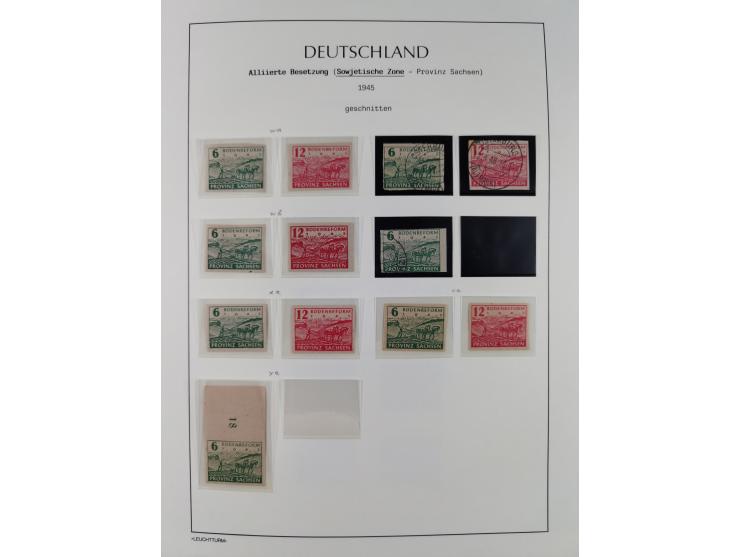 1945/49, meist postfrische Sammlung, dabei viele komplette Ausgaben, u.a. Mi.-Nr. 95AXatUs (2), Bl. 1x Bogenecke, Bl. 3-5, Bl