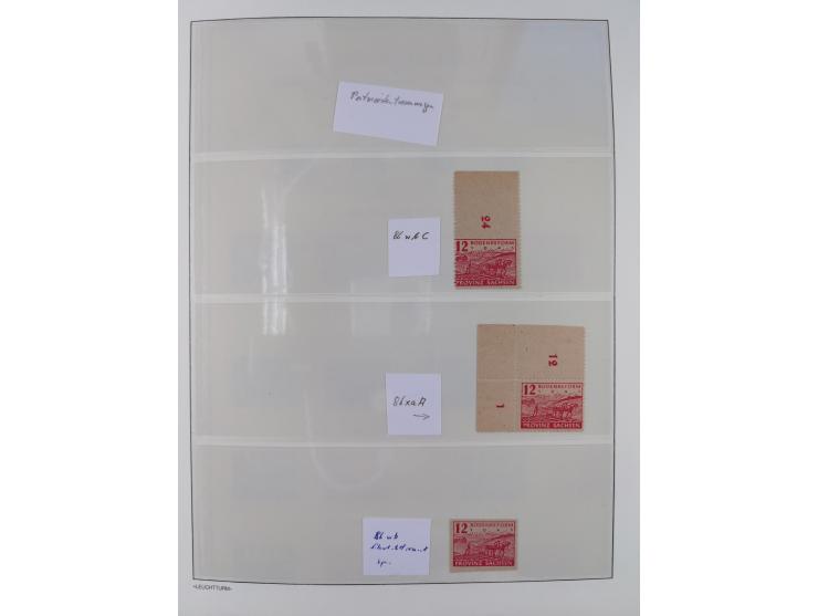 1945/49, meist postfrische Sammlung, dabei viele komplette Ausgaben, u.a. Mi.-Nr. 95AXatUs (2), Bl. 1x Bogenecke, Bl. 3-5, Bl