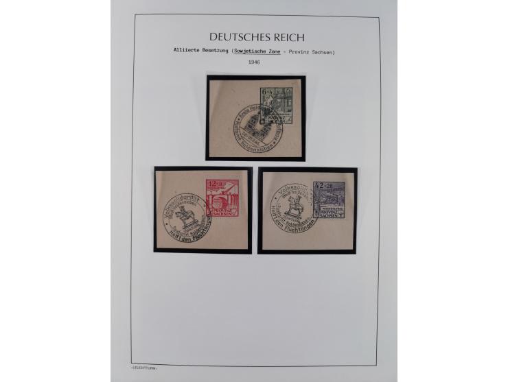 1945/49, meist postfrische Sammlung, dabei viele komplette Ausgaben, u.a. Mi.-Nr. 95AXatUs (2), Bl. 1x Bogenecke, Bl. 3-5, Bl