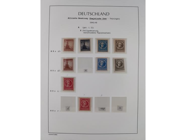 1945/49, meist postfrische Sammlung, dabei viele komplette Ausgaben, u.a. Mi.-Nr. 95AXatUs (2), Bl. 1x Bogenecke, Bl. 3-5, Bl