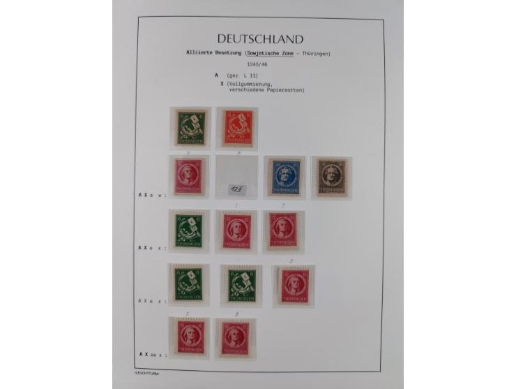 1945/49, meist postfrische Sammlung, dabei viele komplette Ausgaben, u.a. Mi.-Nr. 95AXatUs (2), Bl. 1x Bogenecke, Bl. 3-5, Bl