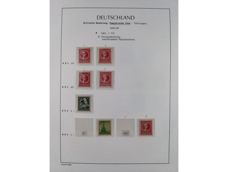 1945/49, meist postfrische Sammlung, dabei viele komplette Ausgaben, u.a. Mi.-Nr. 95AXatUs (2), Bl. 1x Bogenecke, Bl. 3-5, Bl