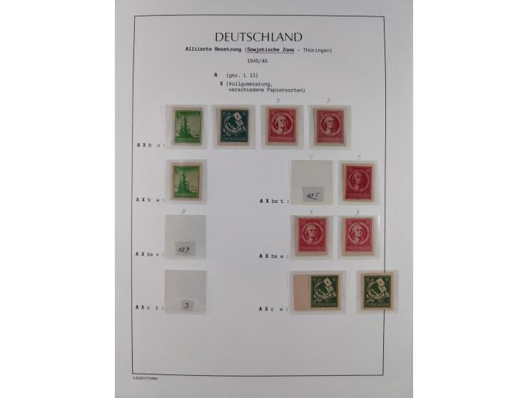 1945/49, meist postfrische Sammlung, dabei viele komplette Ausgaben, u.a. Mi.-Nr. 95AXatUs (2), Bl. 1x Bogenecke, Bl. 3-5, Bl
