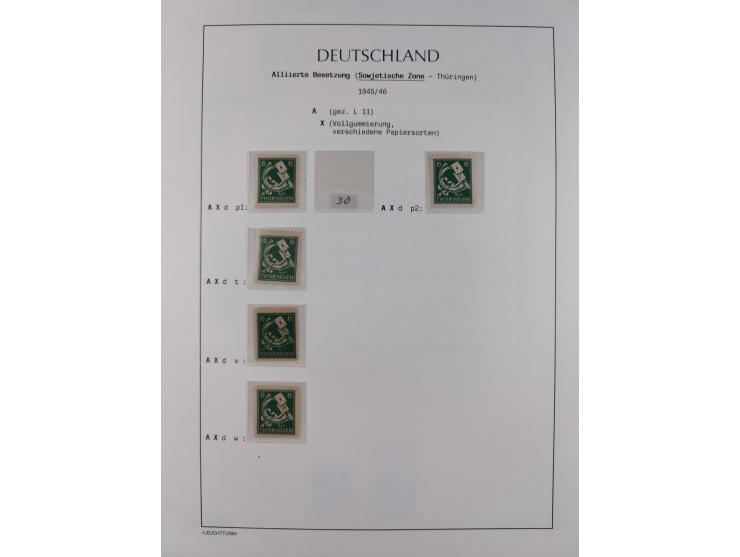 1945/49, meist postfrische Sammlung, dabei viele komplette Ausgaben, u.a. Mi.-Nr. 95AXatUs (2), Bl. 1x Bogenecke, Bl. 3-5, Bl