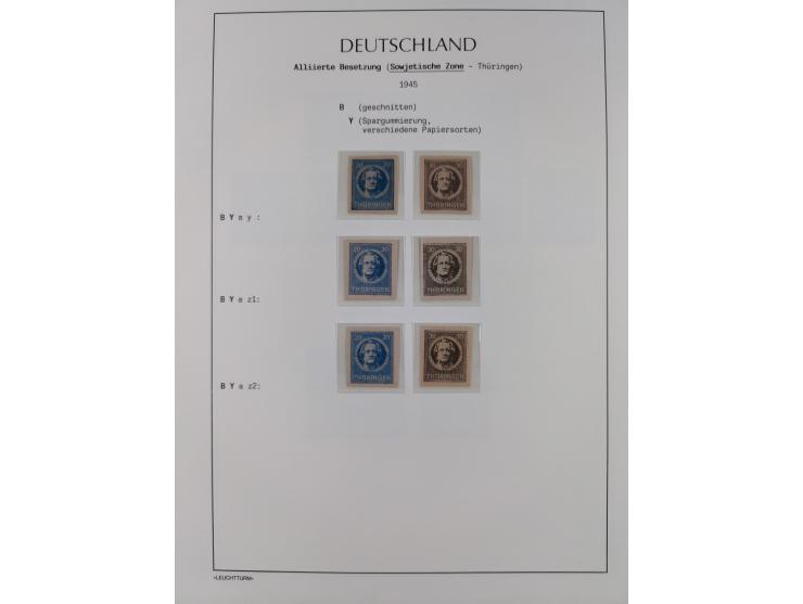 1945/49, meist postfrische Sammlung, dabei viele komplette Ausgaben, u.a. Mi.-Nr. 95AXatUs (2), Bl. 1x Bogenecke, Bl. 3-5, Bl