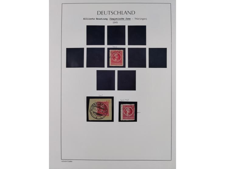 1945/49, meist postfrische Sammlung, dabei viele komplette Ausgaben, u.a. Mi.-Nr. 95AXatUs (2), Bl. 1x Bogenecke, Bl. 3-5, Bl