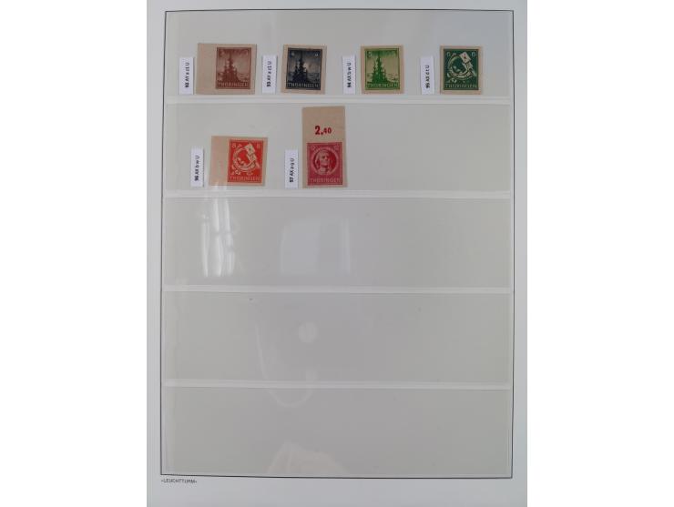 1945/49, meist postfrische Sammlung, dabei viele komplette Ausgaben, u.a. Mi.-Nr. 95AXatUs (2), Bl. 1x Bogenecke, Bl. 3-5, Bl