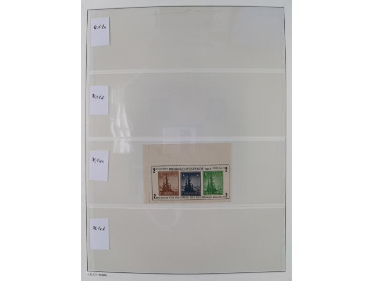 1945/49, meist postfrische Sammlung, dabei viele komplette Ausgaben, u.a. Mi.-Nr. 95AXatUs (2), Bl. 1x Bogenecke, Bl. 3-5, Bl